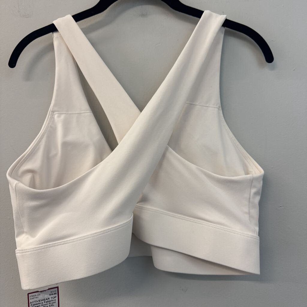 Fabletics Cream Knot Front Sports Bra XXL