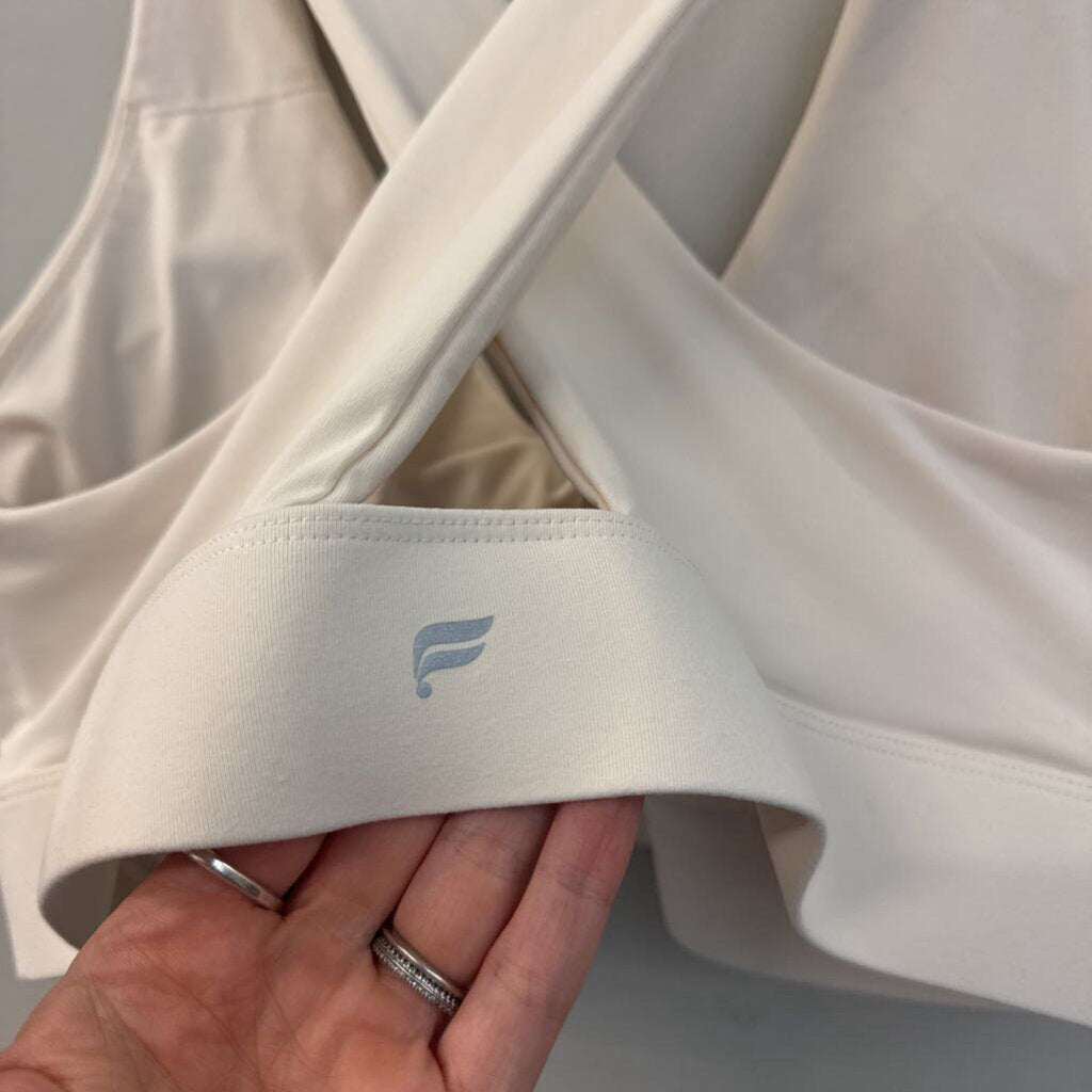 Fabletics Cream Knot Front Sports Bra XXL