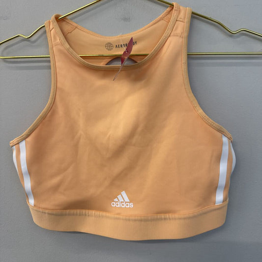 Adidas Orange/ White High Neck Sports Bra Medium