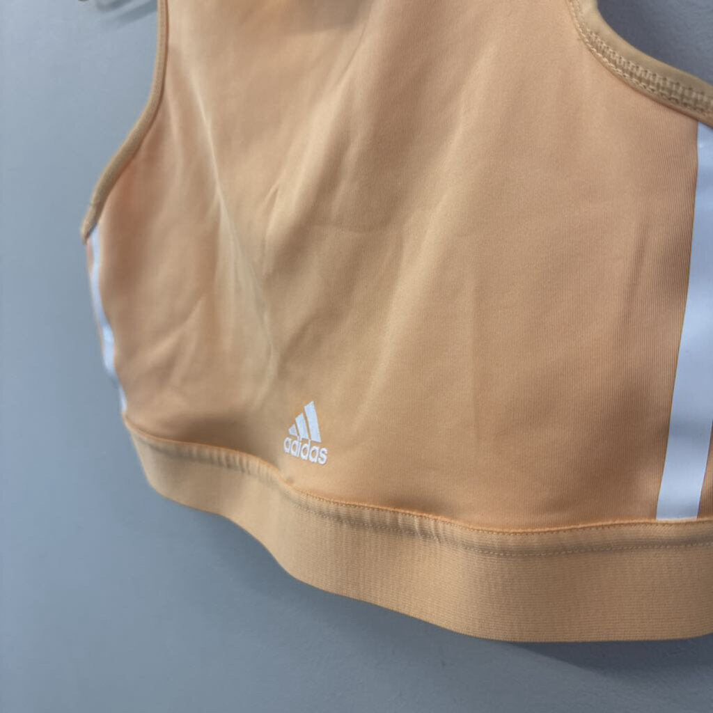 Adidas Orange/ White High Neck Sports Bra Medium