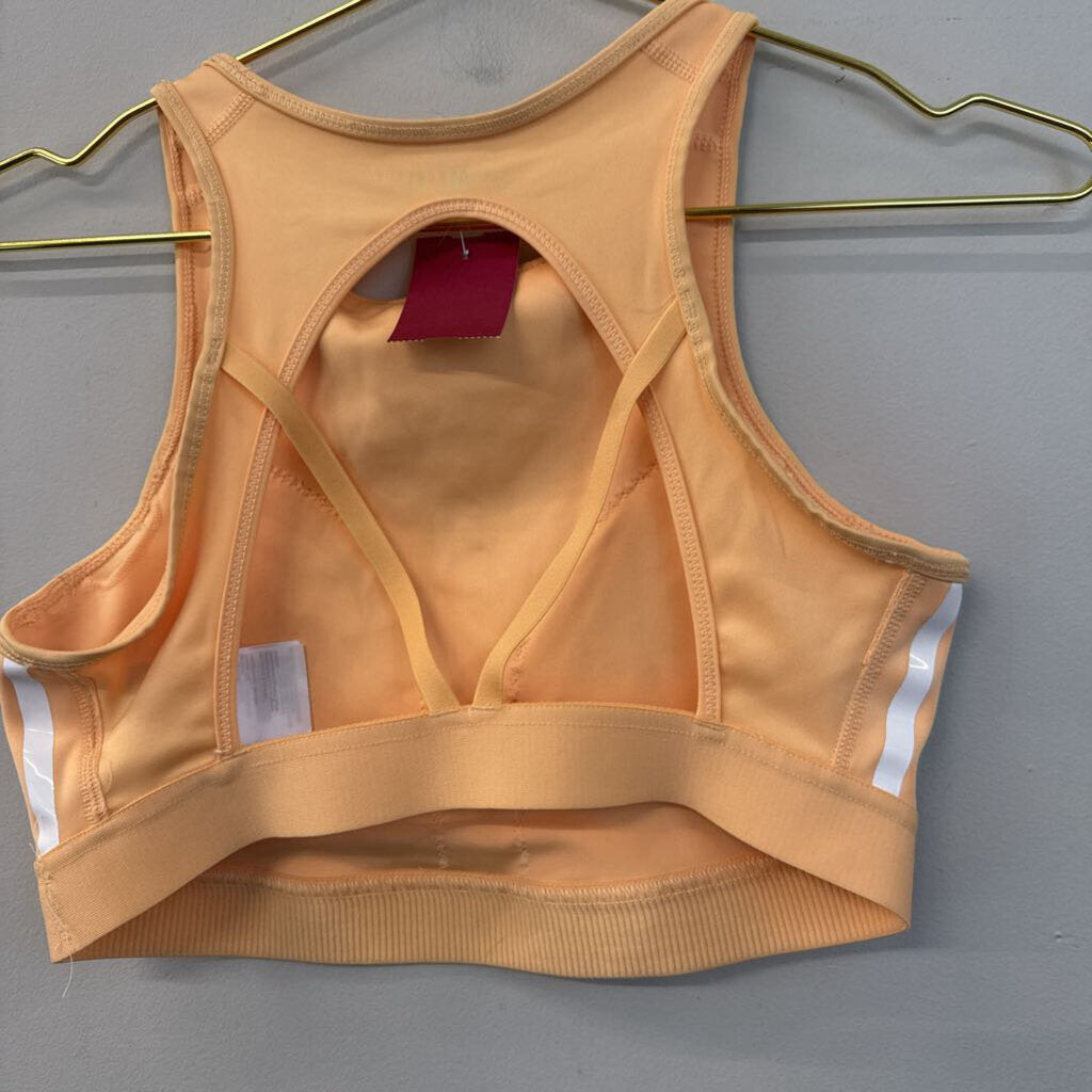 Adidas Orange/ White High Neck Sports Bra Medium