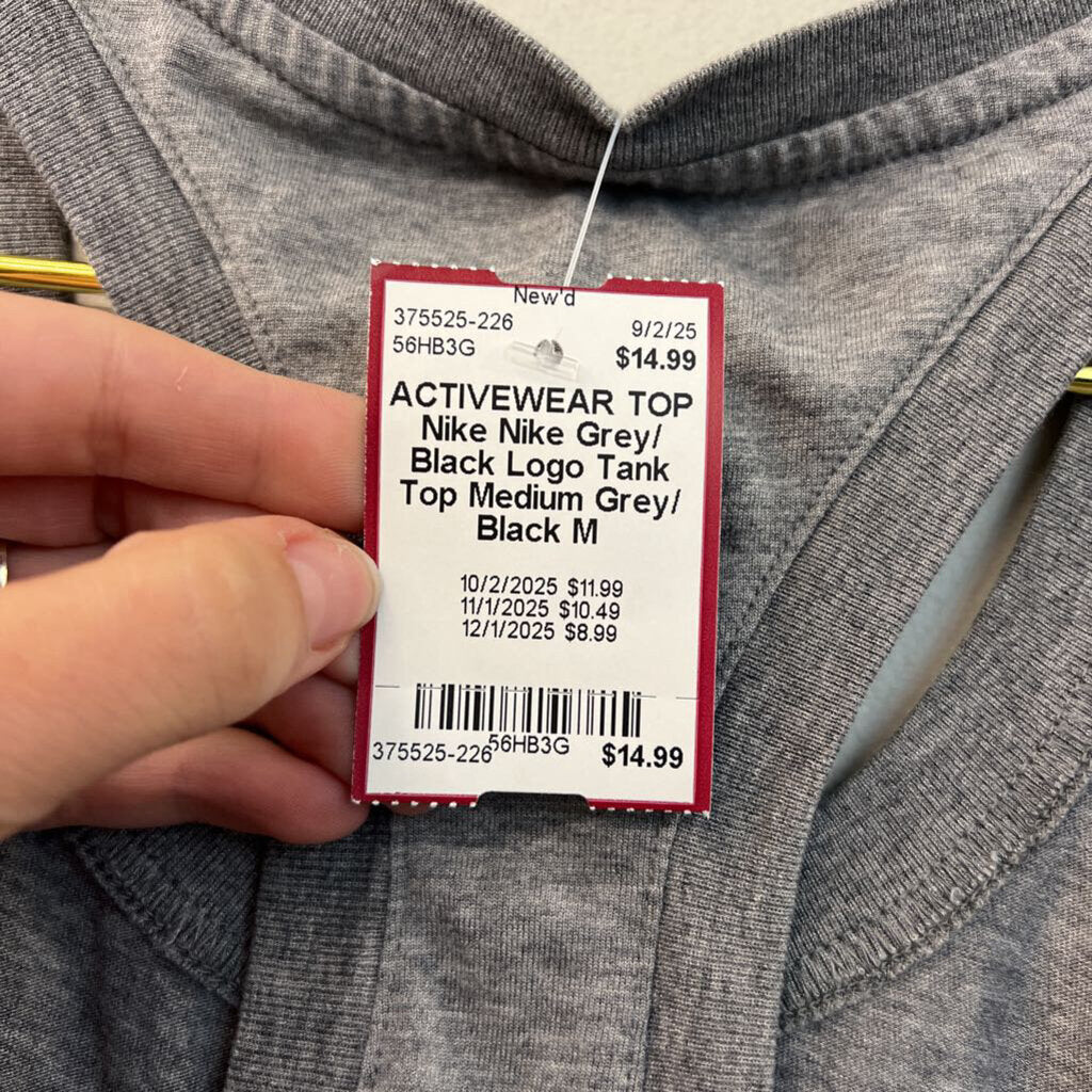 Nike Grey/ Black Logo Tank Top Medium