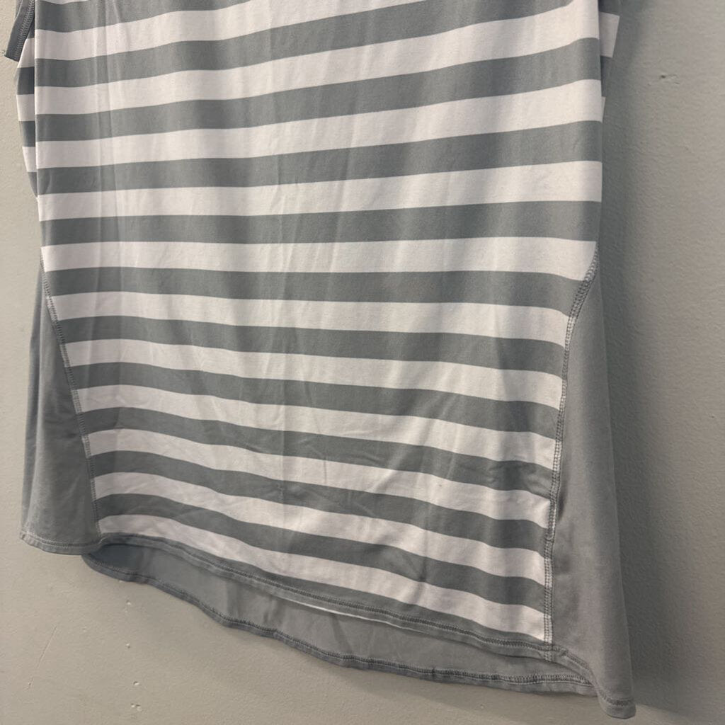 Athleta Grey/ White Striped Tank Top Medium