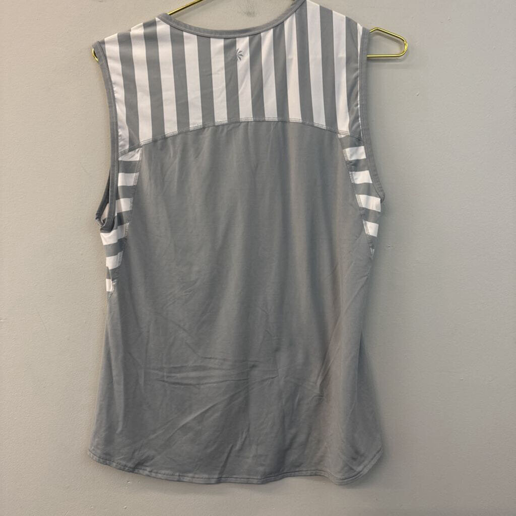 Athleta Grey/ White Striped Tank Top Medium