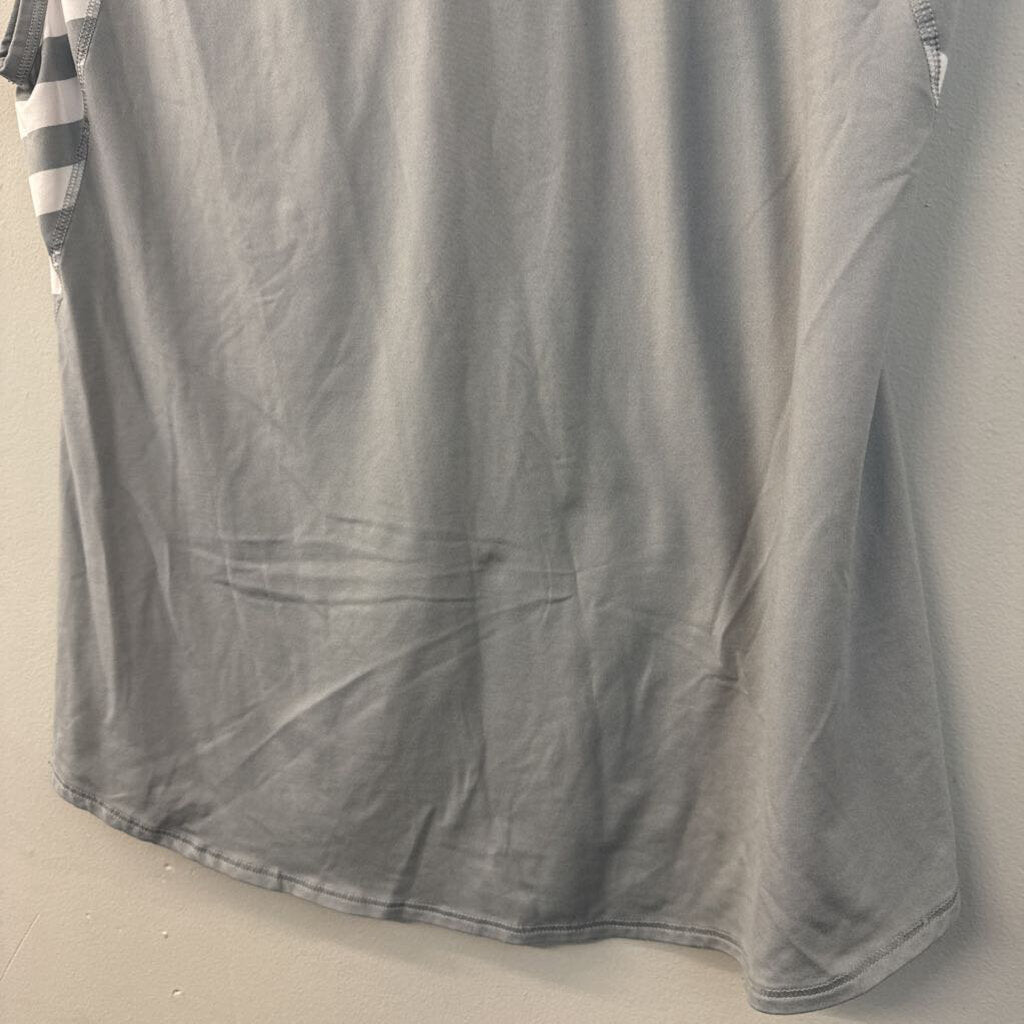 Athleta Grey/ White Striped Tank Top Medium