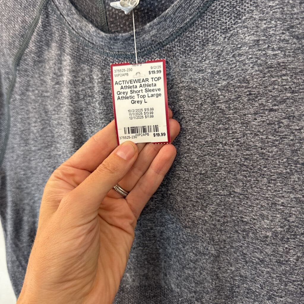 Athleta Grey Short Sleeve Athletic Top Large
