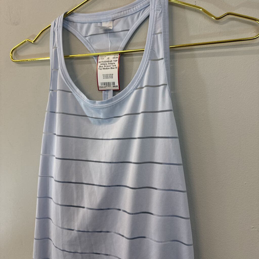Athleta Blue Striped Tank Top Medium