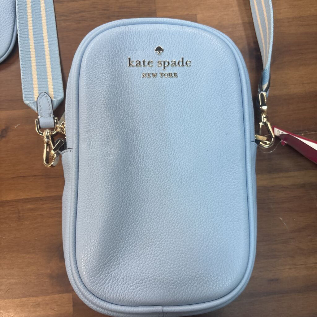 Kate Spade Light Blue Leather Rosie North South Crossbody Purse