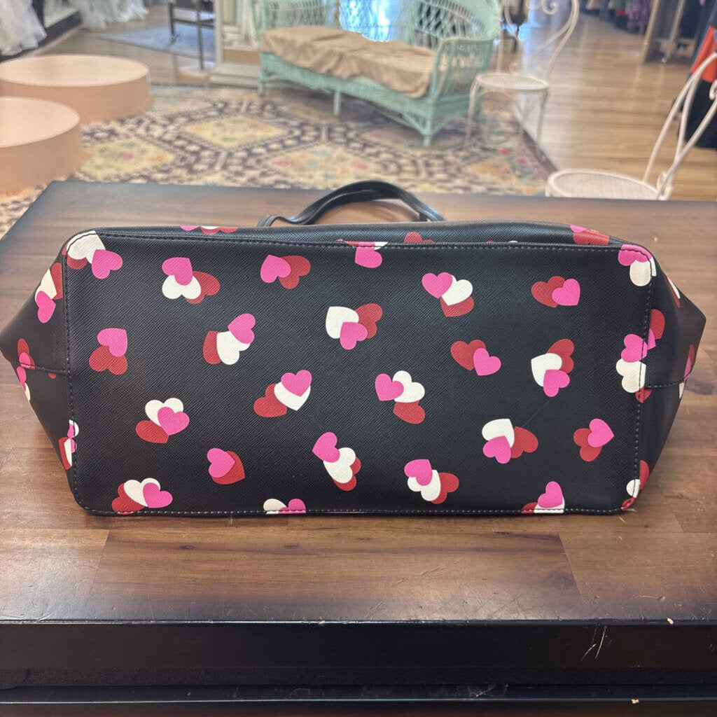 Kate Spade Black/ Pink Heart Print Purse