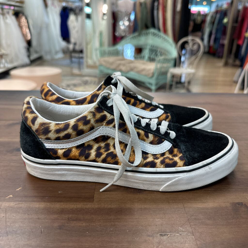 Vans Leopard Print Old Skool Low Sneakers 8.5