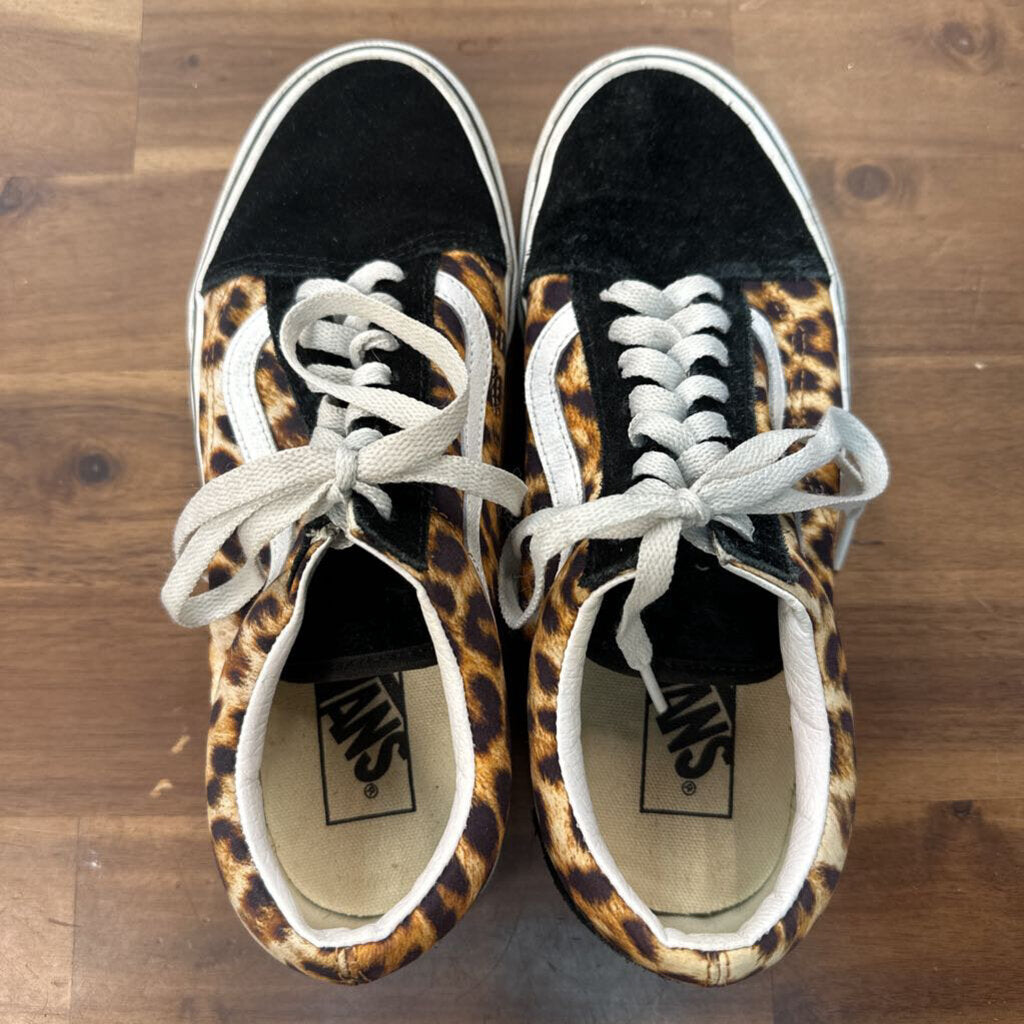 Vans Leopard Print Old Skool Low Sneakers 8.5