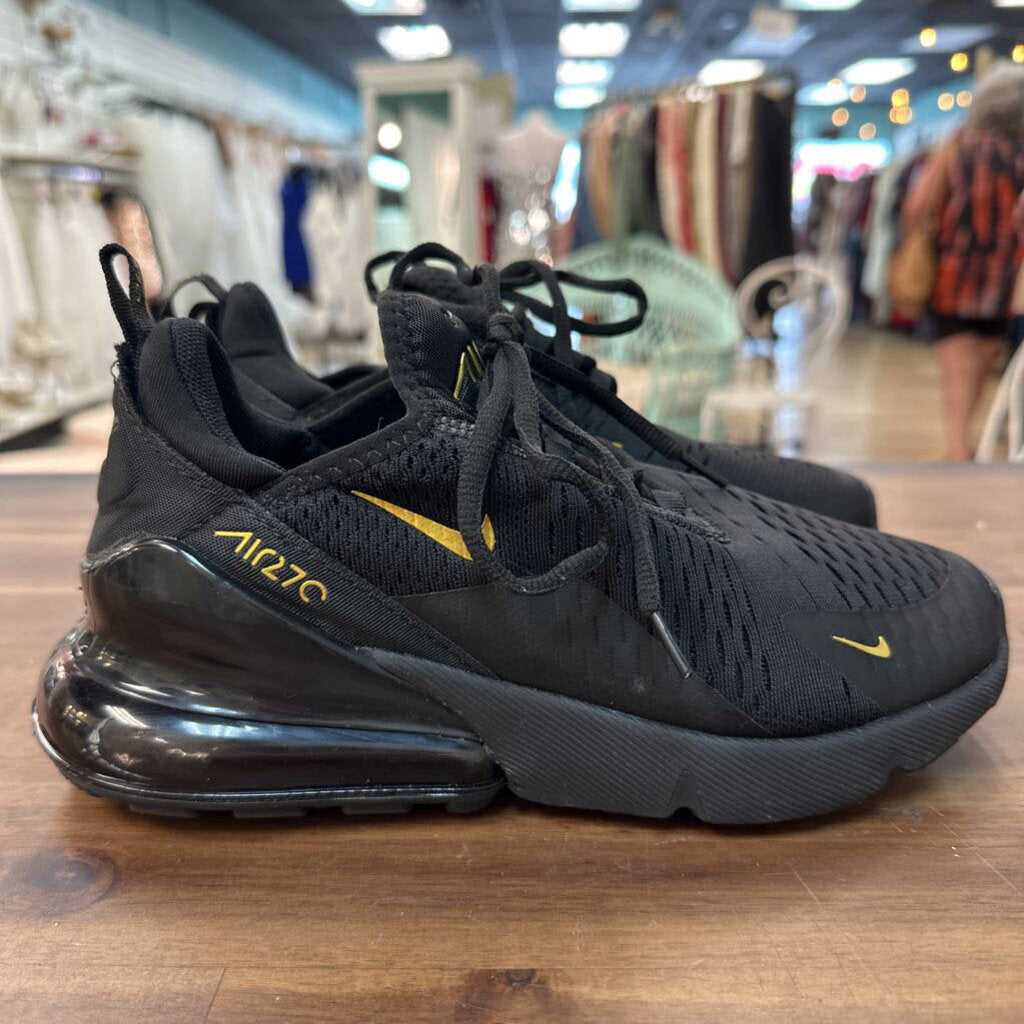 Nike Black/ Gold Air Max 270 Sneakers 6.5