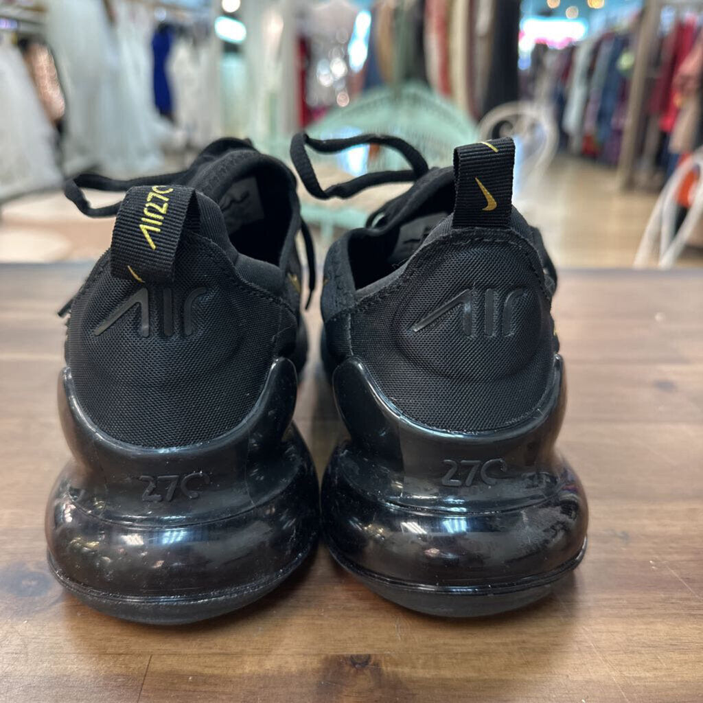 Nike Black/ Gold Air Max 270 Sneakers 6.5