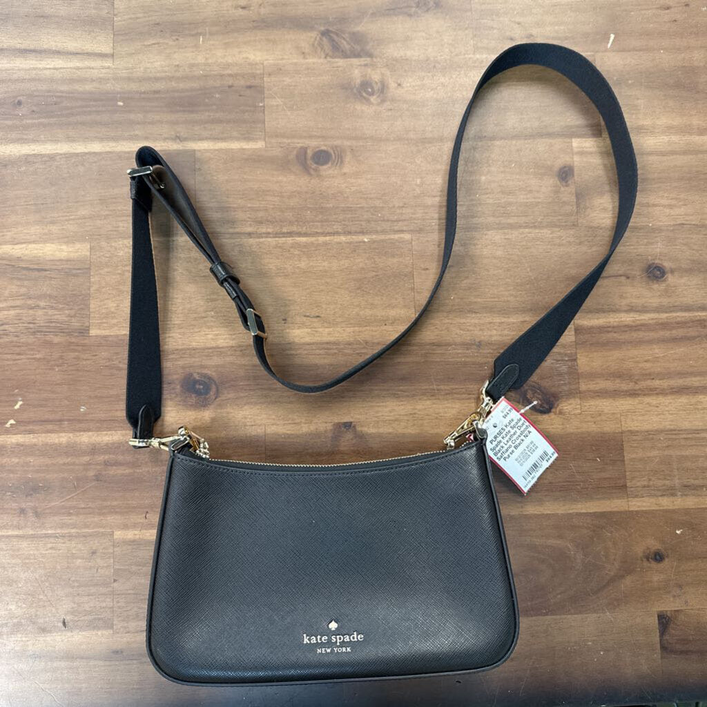 Kate Spade Black Leather Duet Saffiano Crossbody Purse