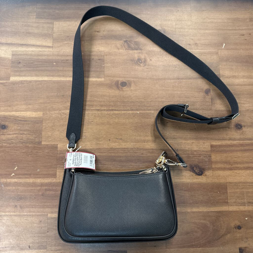 Kate Spade Black Leather Duet Saffiano Crossbody Purse