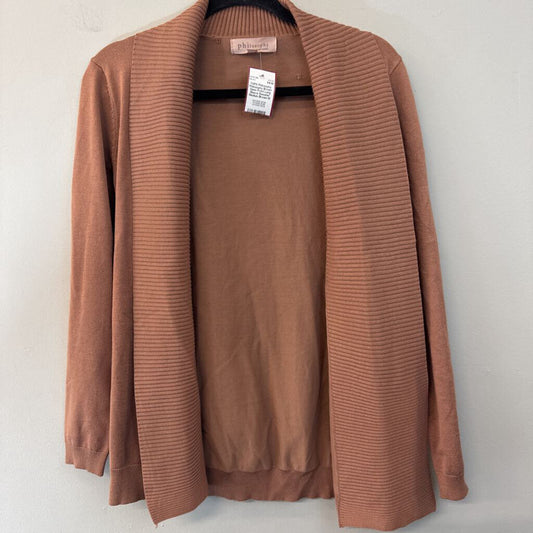Philosophy Brown Open Front Long Sleeve Sweater Medium