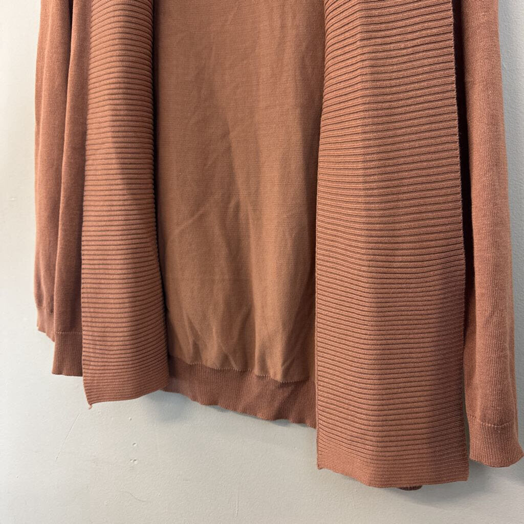 Philosophy Brown Open Front Long Sleeve Sweater Medium