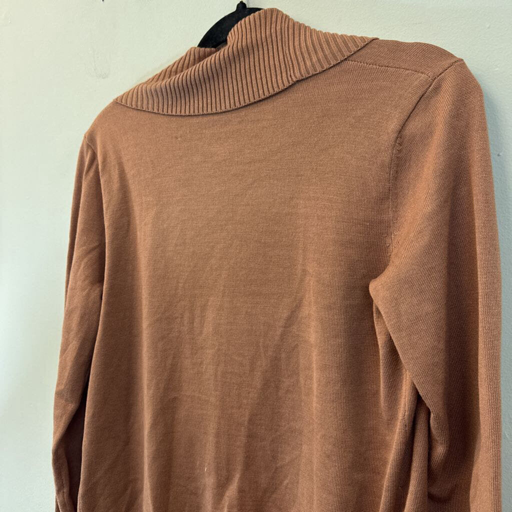Philosophy Brown Open Front Long Sleeve Sweater Medium