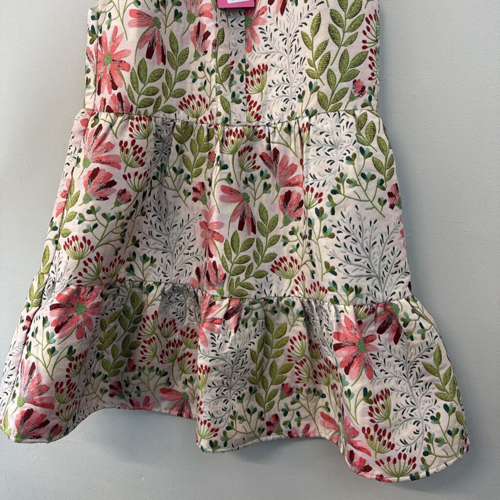THML Beige/ Multi Print Tiered Skirt Dress Extra Small