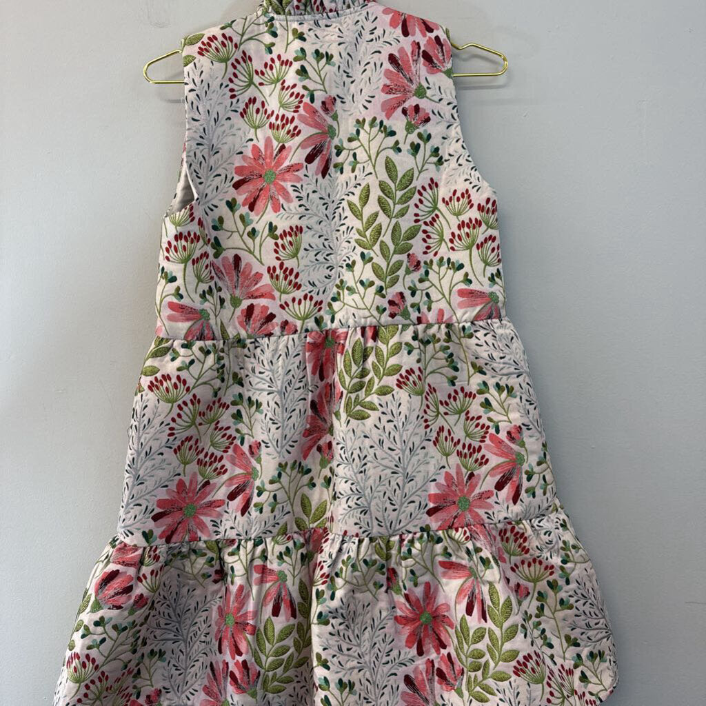 THML Beige/ Multi Print Tiered Skirt Dress Extra Small