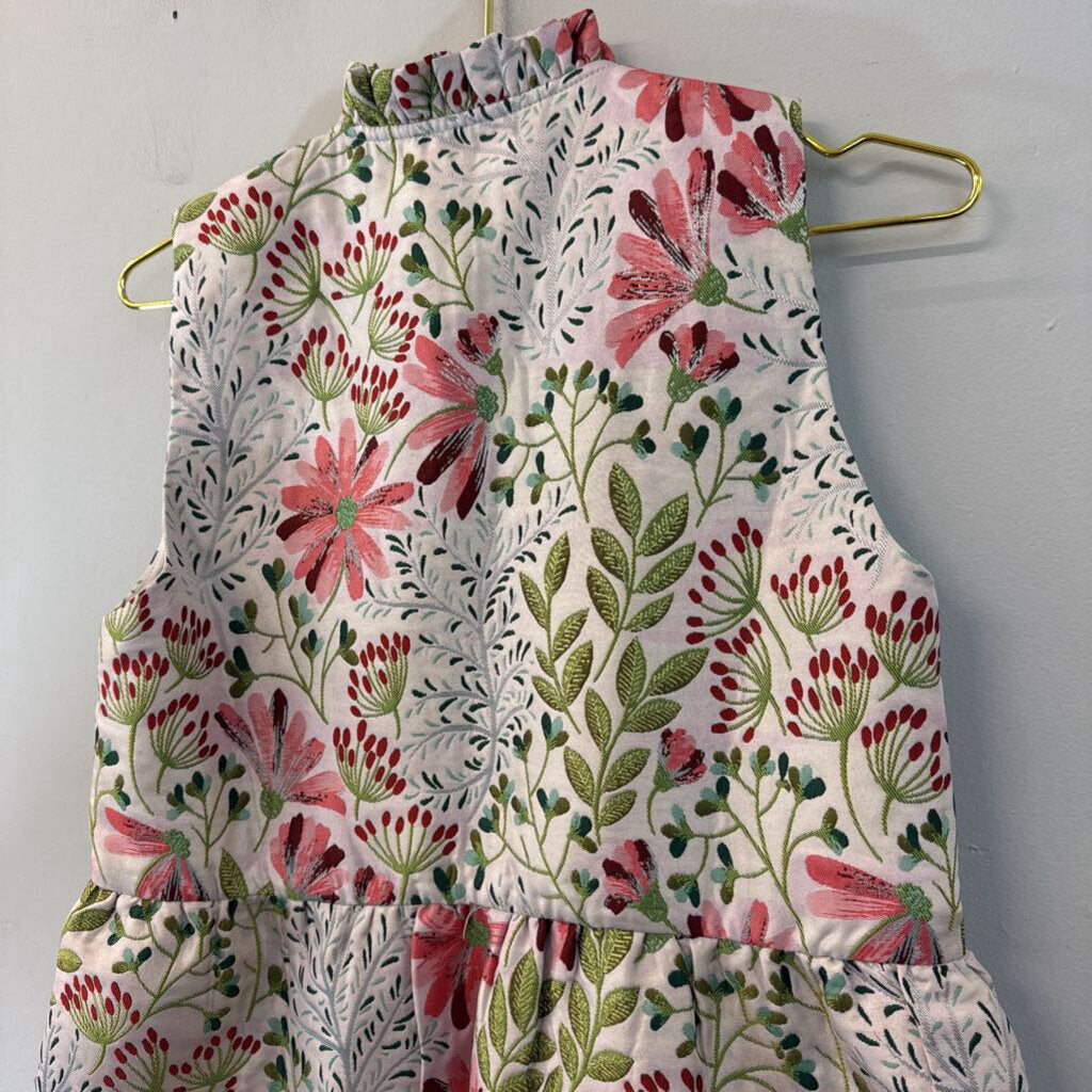 THML Beige/ Multi Print Tiered Skirt Dress Extra Small