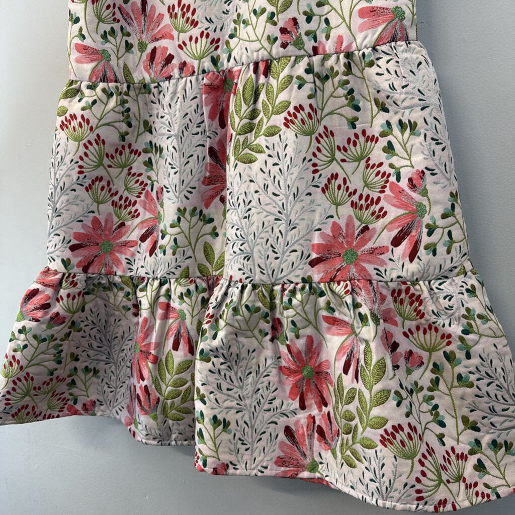 THML Beige/ Multi Print Tiered Skirt Dress Extra Small