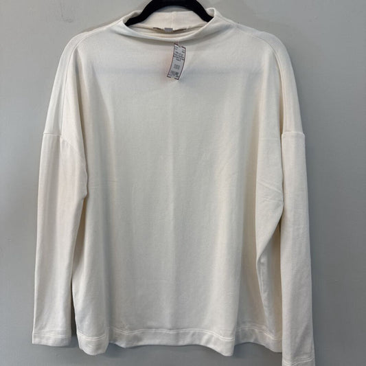 Loft Cream Long Sleeve Mock Neck Top Small