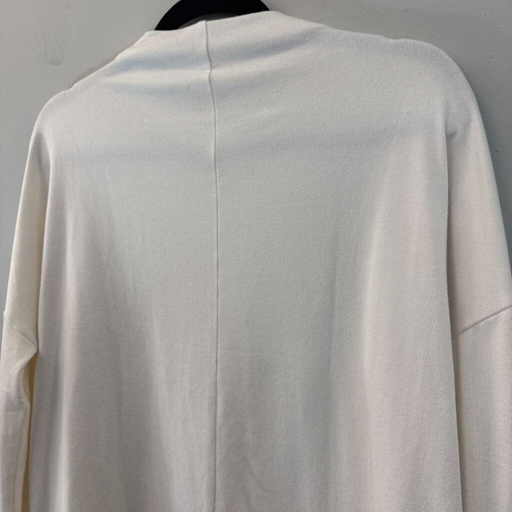 Loft Cream Long Sleeve Mock Neck Top Small