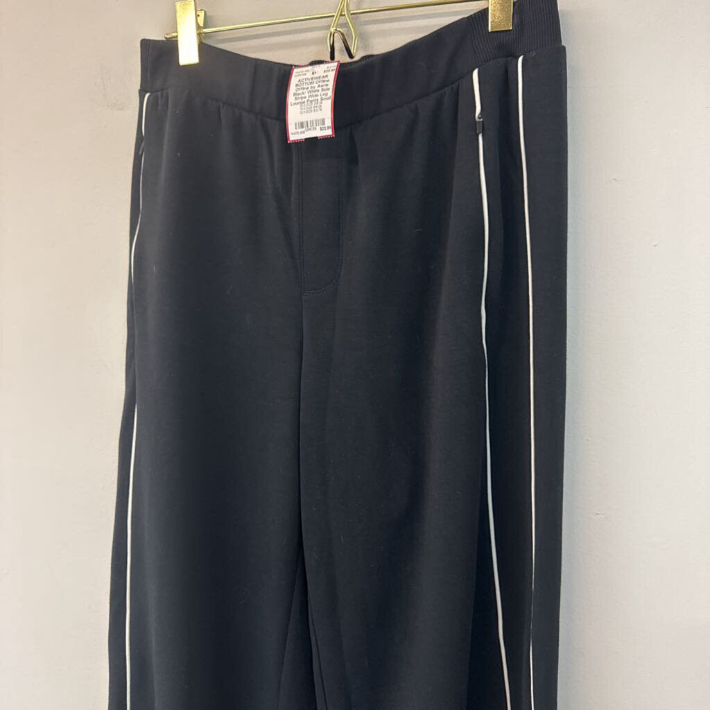 Offline by Aerie Black/ White Side Stripe Wide Leg Lounge Pants Small