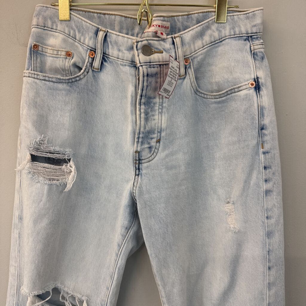 Lucky Brand Light Wash 90s Loose High Rise Crop Jeans 27