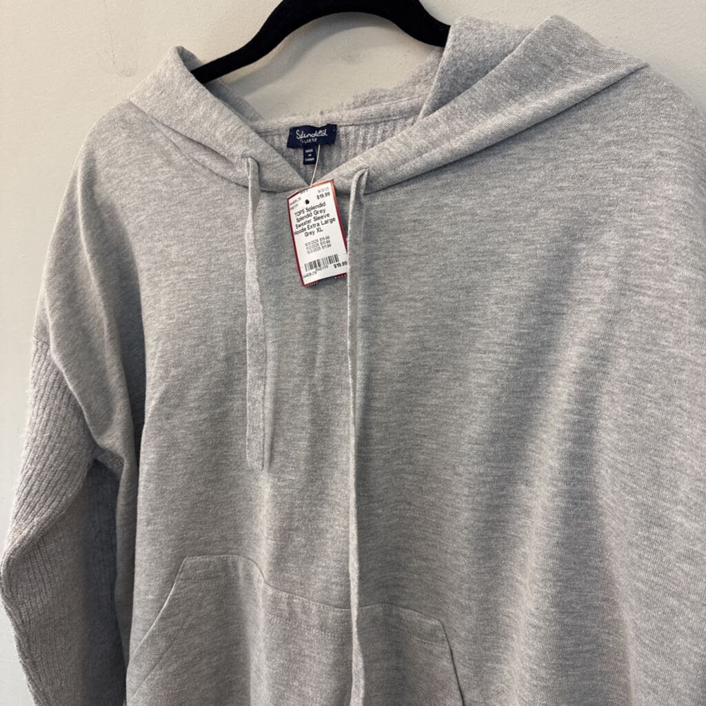 Splendid Grey Sweater Sleeve Hoodie Extra Large