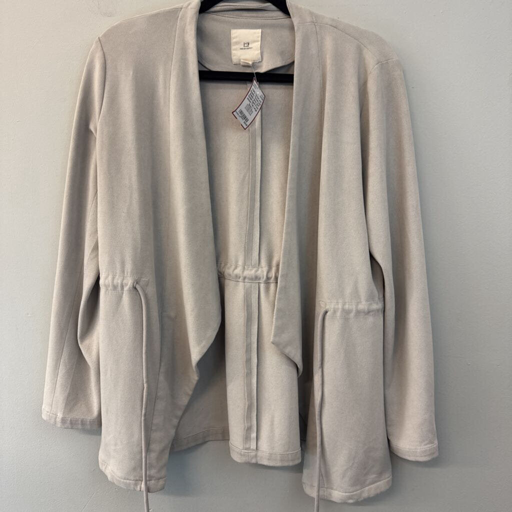 Thread and Supply Grey Soft Suede Open Front Jacket Top Large