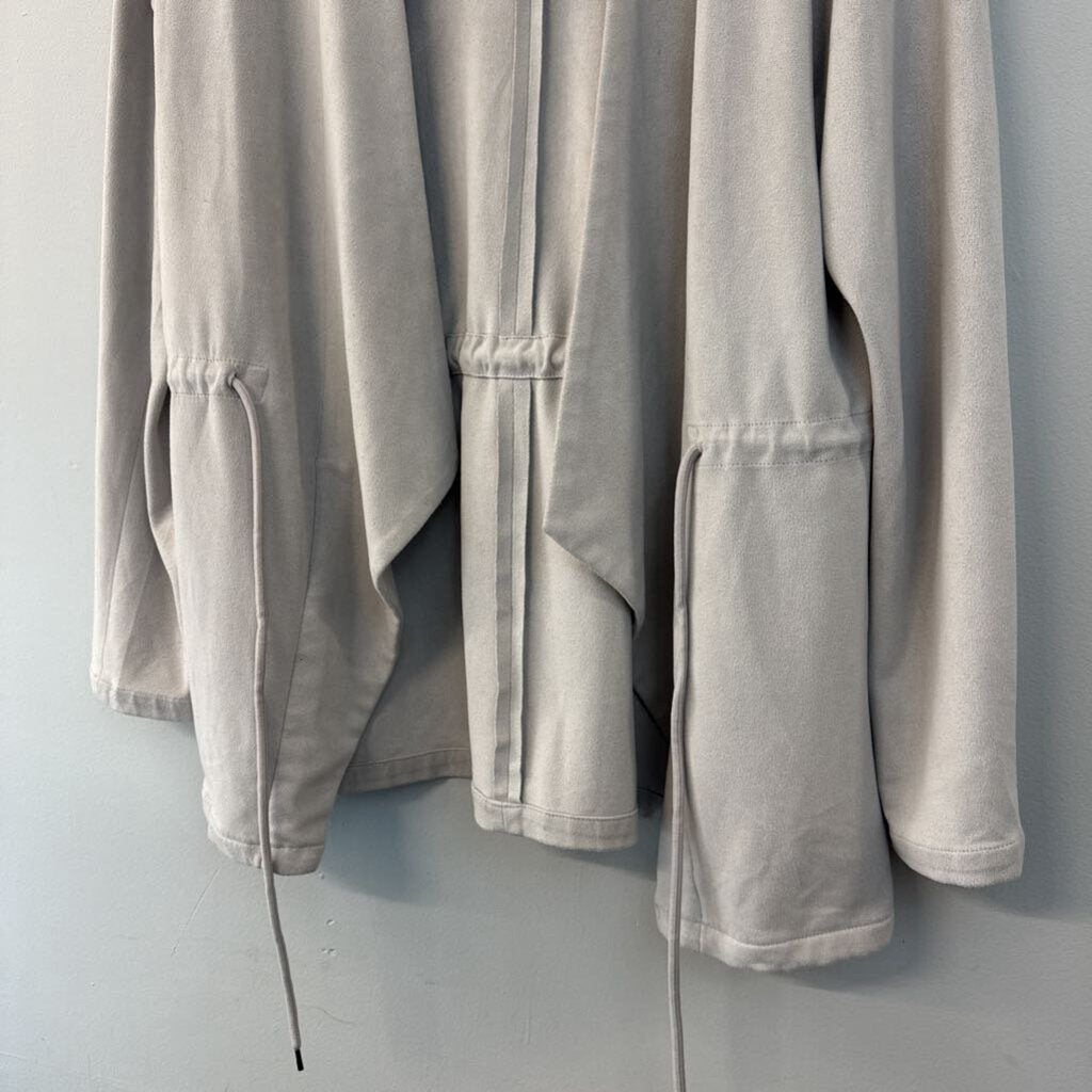 Thread and Supply Grey Soft Suede Open Front Jacket Top Large