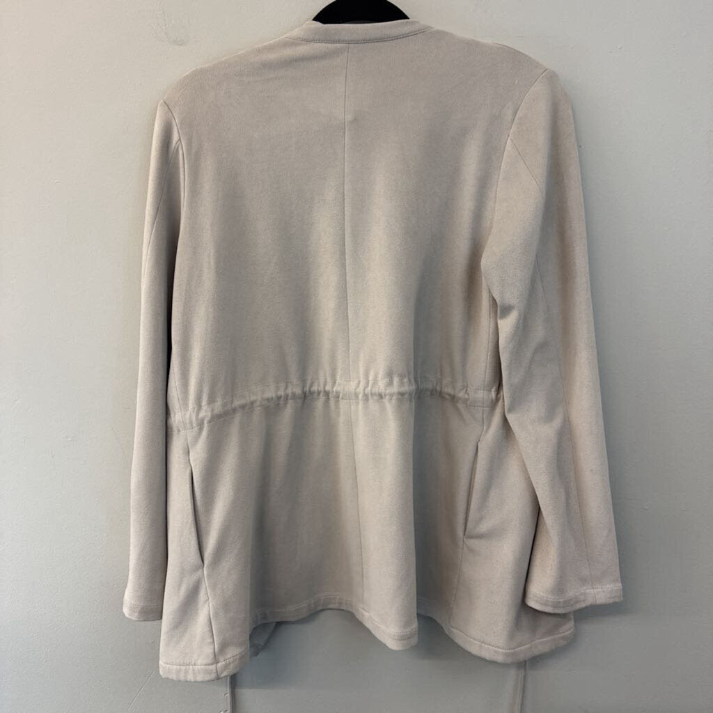 Thread and Supply Grey Soft Suede Open Front Jacket Top Large