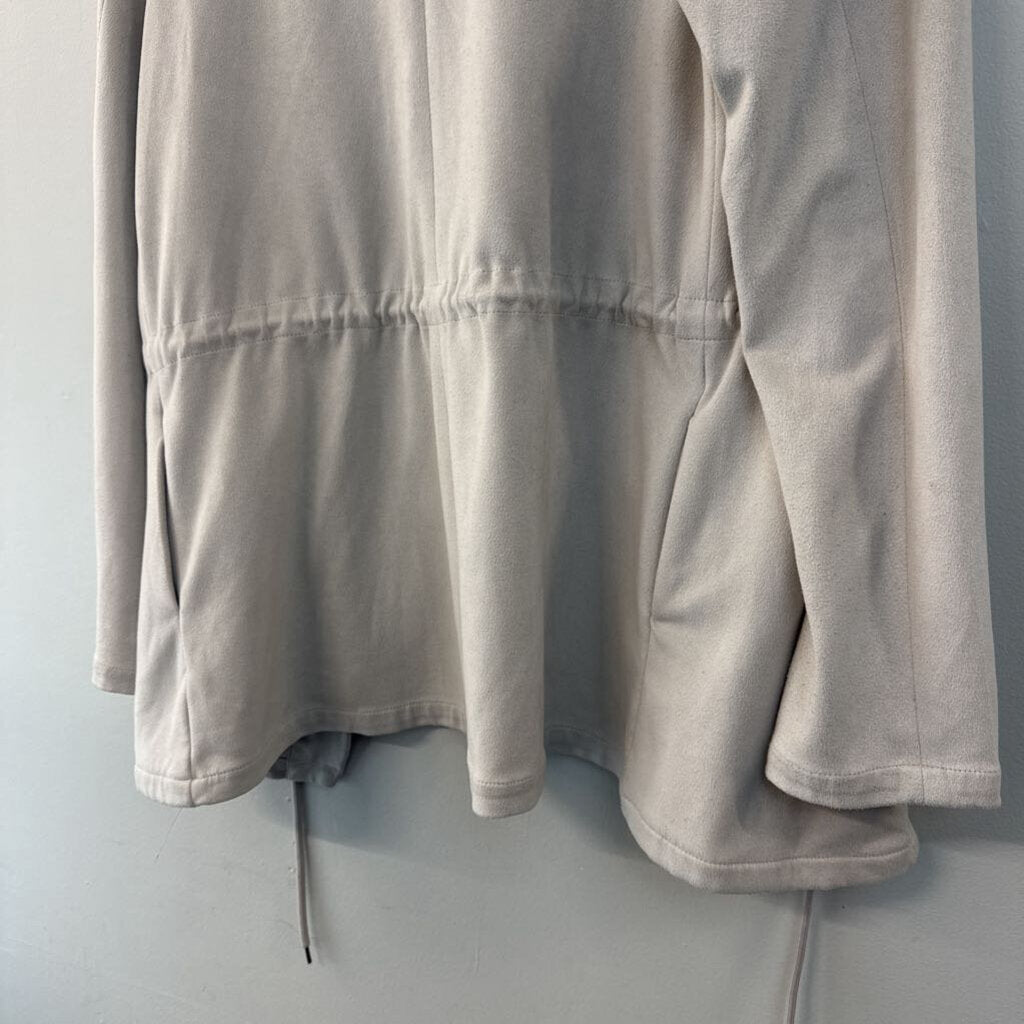 Thread and Supply Grey Soft Suede Open Front Jacket Top Large
