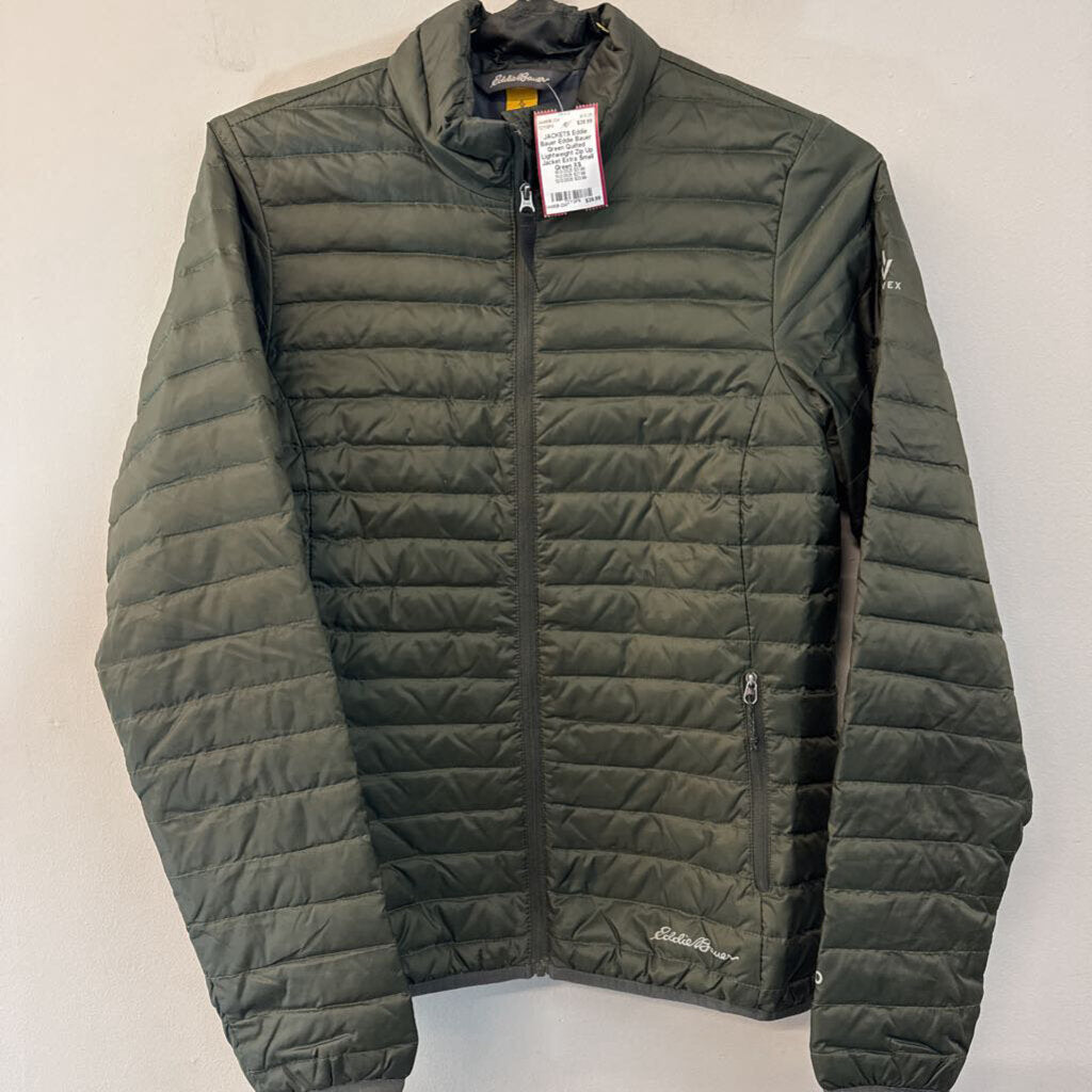 Eddie Bauer Green Quilted Lightweight Zip Up Jacket Extra Small