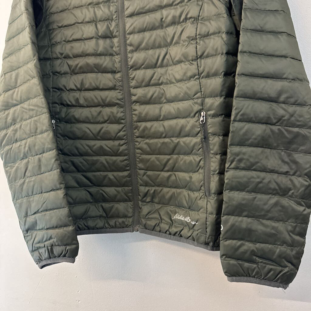 Eddie Bauer Green Quilted Lightweight Zip Up Jacket Extra Small