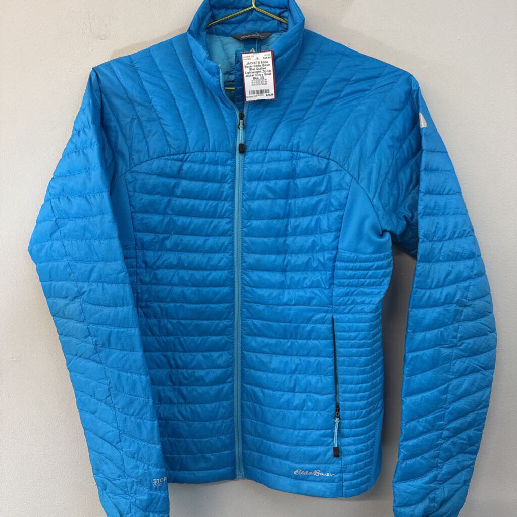 Eddie Bauer Blue Quilted Lightweight Zip Up Jacket Extra Small