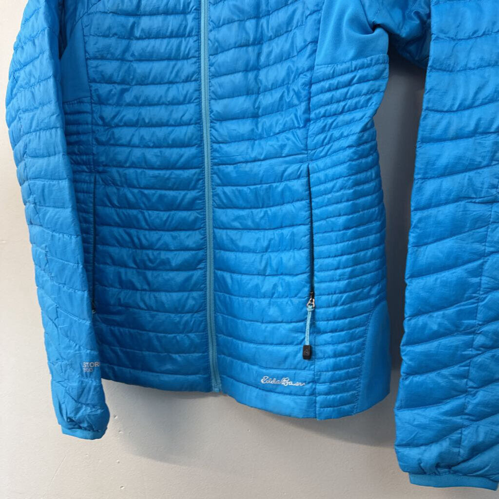 Eddie Bauer Blue Quilted Lightweight Zip Up Jacket Extra Small