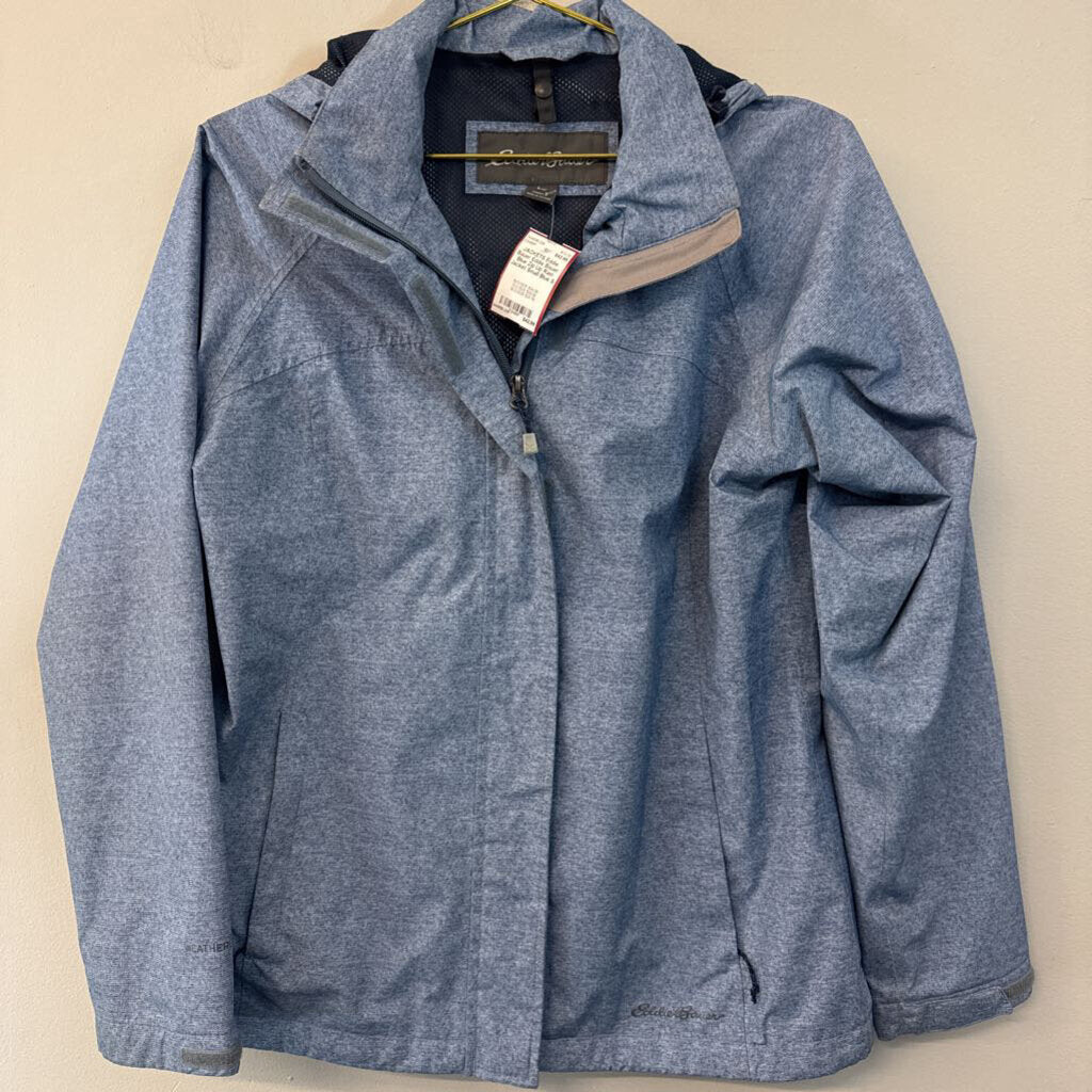 Eddie Bauer Blue Zip Up Rain Jacket Small