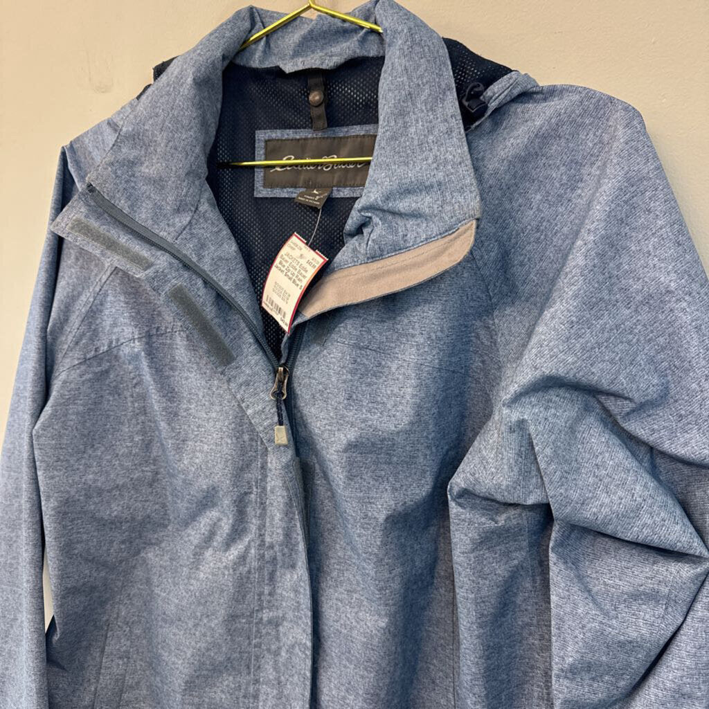 Eddie Bauer Blue Zip Up Rain Jacket Small