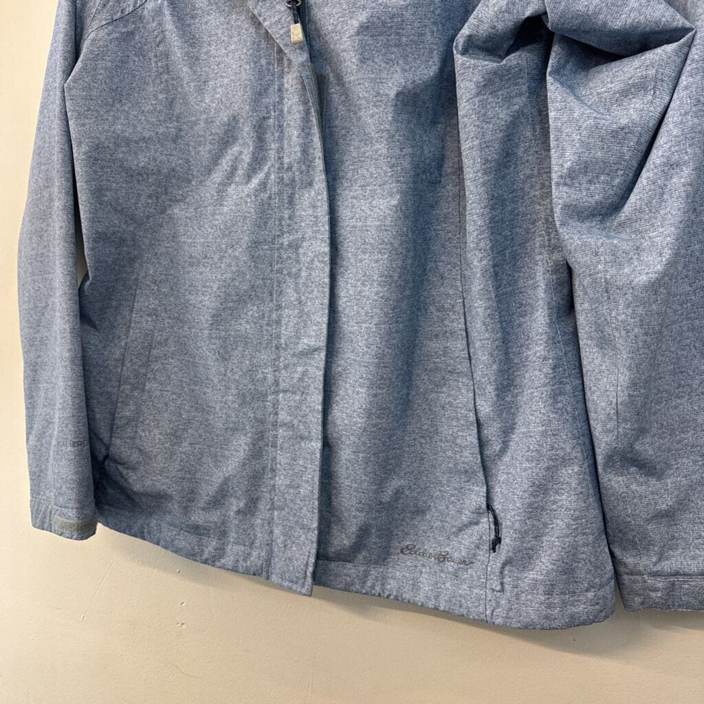Eddie Bauer Blue Zip Up Rain Jacket Small