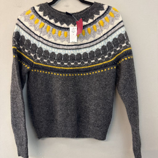 Gap Grey/ Multi Print Long Sleeve Sweater Top Small