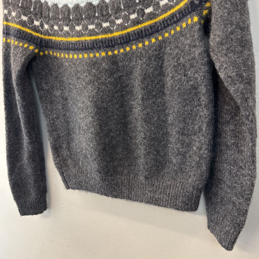 Gap Grey/ Multi Print Long Sleeve Sweater Top Small