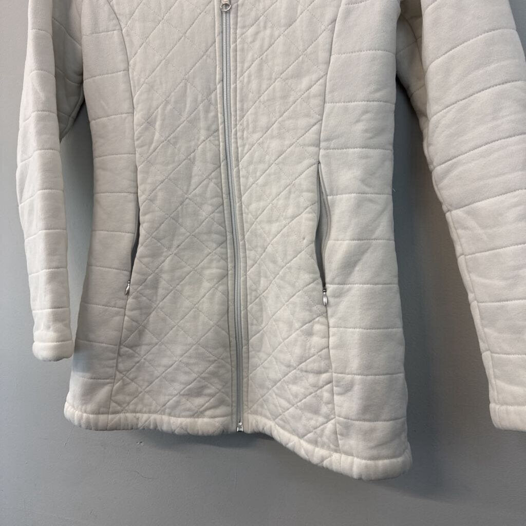 The North Face Cream Quilted Soft Lined Zip Up Jacket Medium