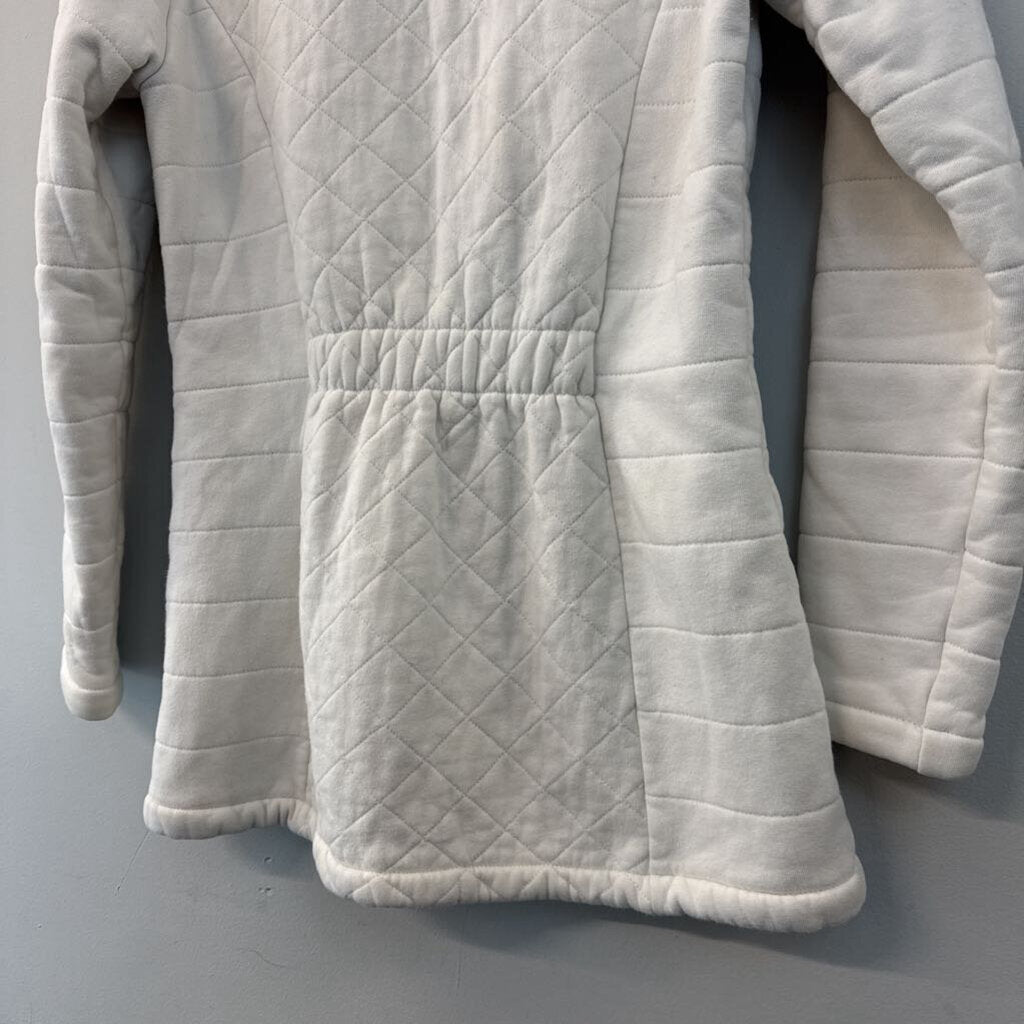The North Face Cream Quilted Soft Lined Zip Up Jacket Medium