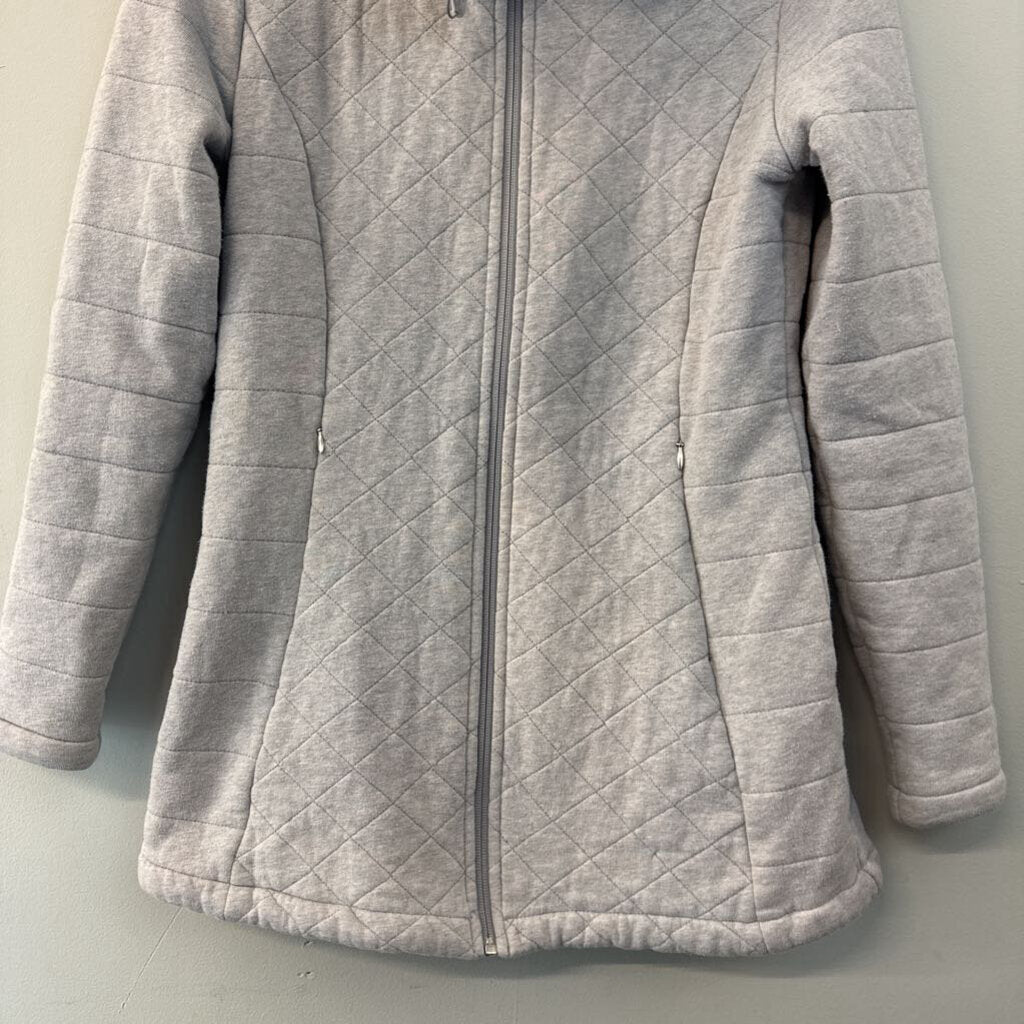 The North Face Grey Quilted Soft Lined Zip Up Jacket Medium