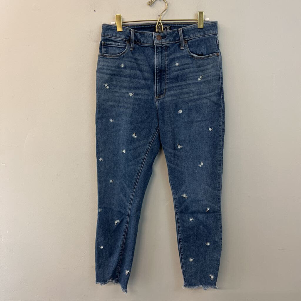 Abercrombie and Fitch Dark Wash Embroidered Flower Simone Jeans 29