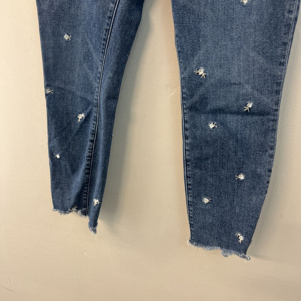 Abercrombie and Fitch Dark Wash Embroidered Flower Simone Jeans 29