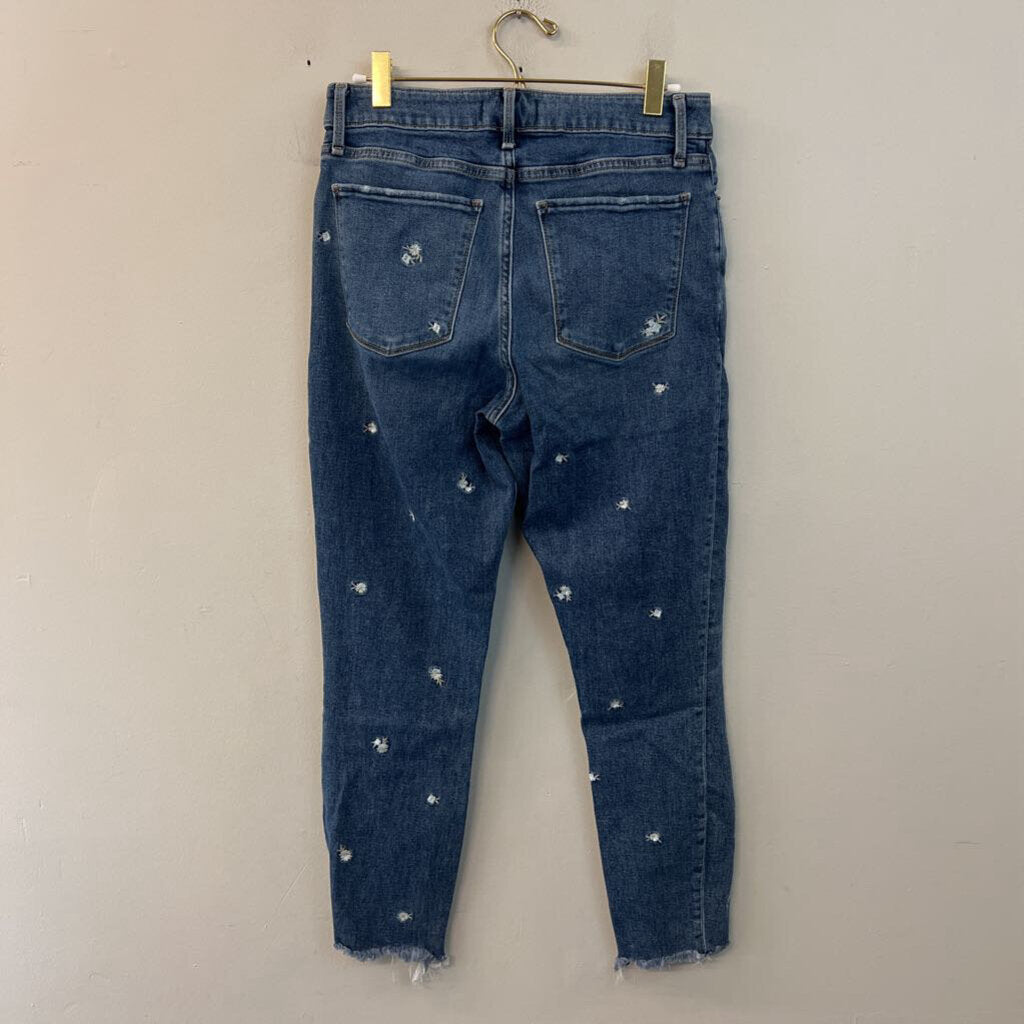 Abercrombie and Fitch Dark Wash Embroidered Flower Simone Jeans 29